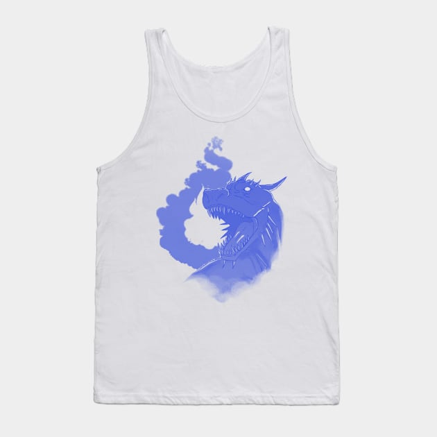 Dragon and Flame-Blue Version Tank Top by sketchbooksage